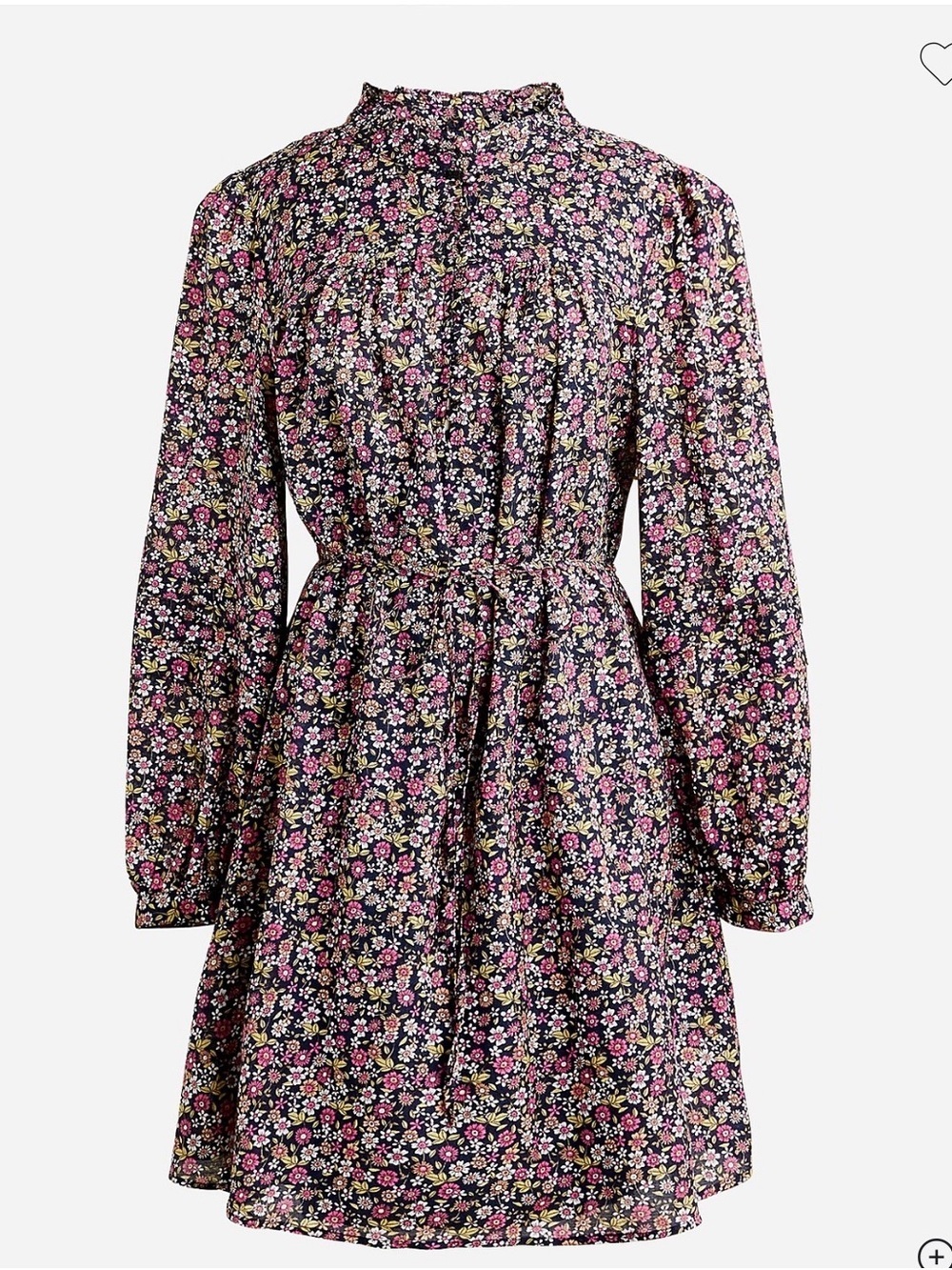 J.Crew mini dress “sunny meadow" ditsy floral print tie waist navy pink medium